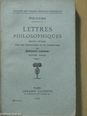 Lettres philosophiques I-II.