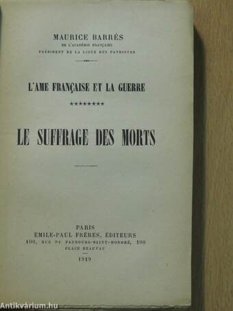 Le suffrage des morts