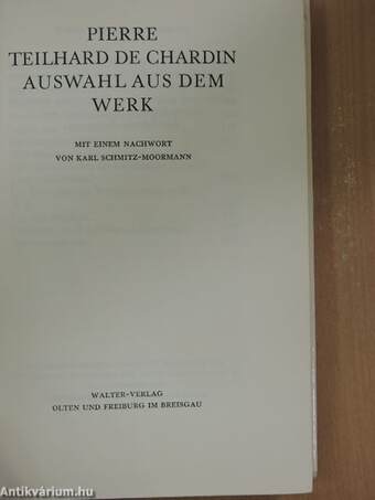 Pierre Teilhard de Chardin auswahl aus dem werk