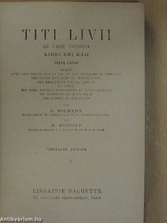 Titi Livii Ab Urbe Condita - Libri XXI, XXII.