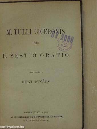 M. Tulli Ciceronis pro P. Sestio oratio