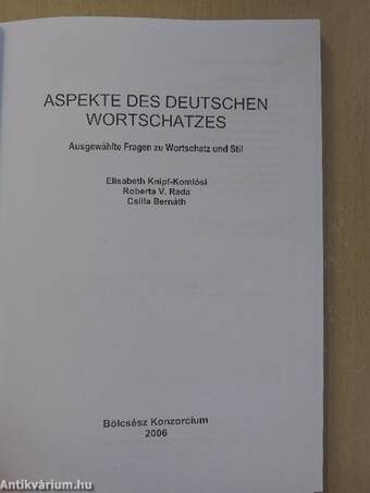 Aspekte des deutschen Wortschatzes