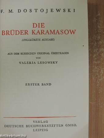 Die Brüder Karamasow I-III.