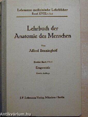 Lehrbuch der Anatomie des Menschen II/1. (töredék)