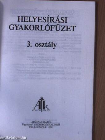 Helyesírási gyakorlófüzet 3. osztály