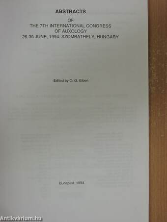 Abstracts of the 7th International Congress of Auxology 26-30 June, 1994. Szombathely, Hungary