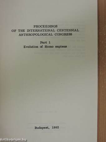 Proceedings of the International Centennial Anthropological Congress 1.