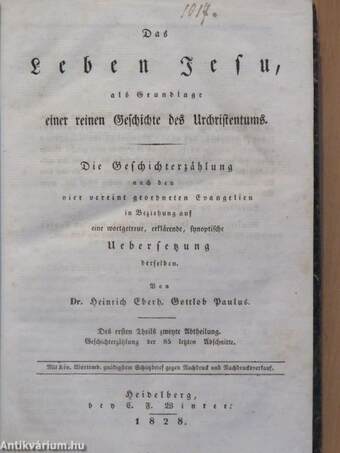 Das Leben Jesu I/2-II/2. (töredék) (gótbetűs)