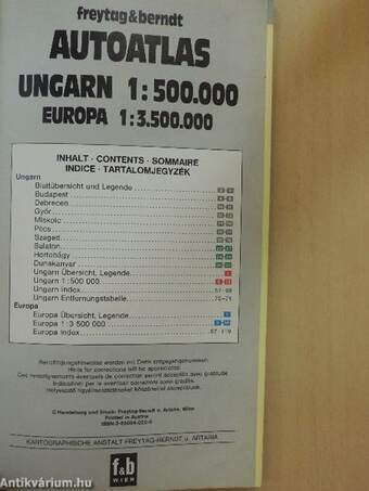 Autoatlas Ungarn 1:500.000/Europa 1:3.500.000