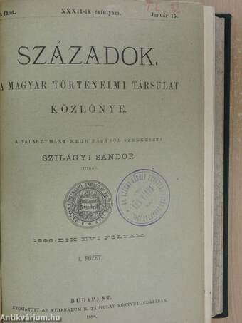 Századok 1898/1-10./A Magyar Történelmi Társulat Névkönyve
