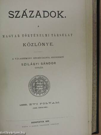 Századok 1898/1-10./A Magyar Történelmi Társulat Névkönyve