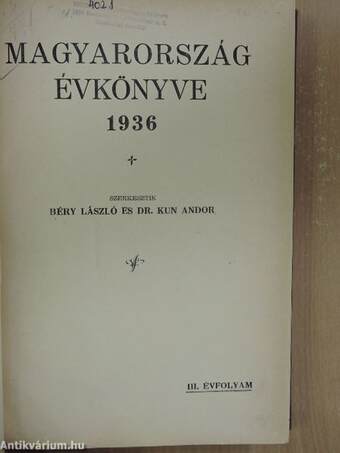 Magyarország Évkönyve 1936