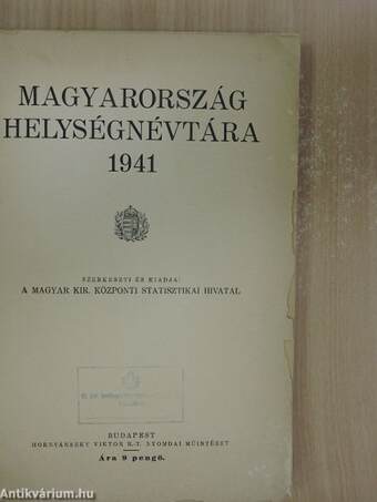 Magyarország helységnévtára 1941