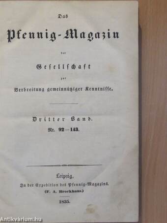 Das Pfennig-Magazin Januar-December 1835. (gótbetűs)