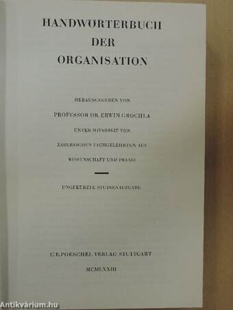 Handwörterbuch der Organisation