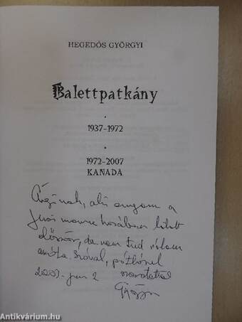 Balettpatkány (dedikált példány)