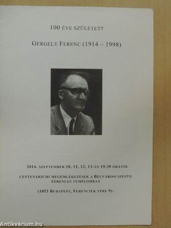 100 éve született Gergely Ferenc (1914-1998)