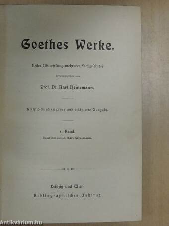 Goethes Werke 1-15. (gótbetűs)