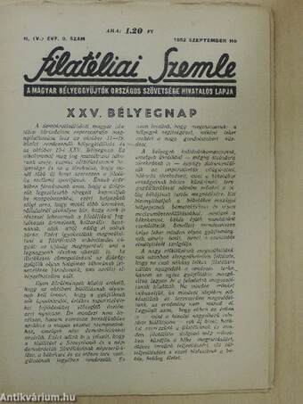 Filatéliai Szemle 1952. szeptember