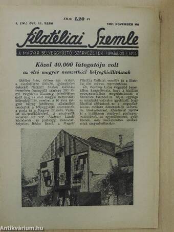 Filatéliai Szemle 1951. november