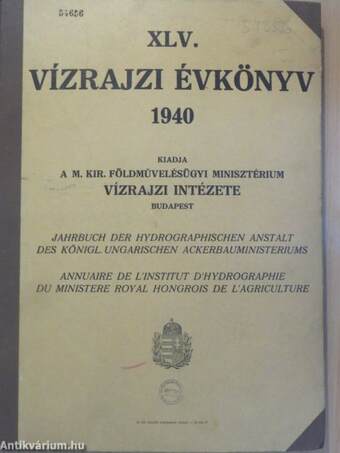 XLV. vízrajzi évkönyv 1940