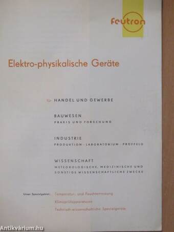 Elektro-physikalische Geräte für Handel und Gewerbe