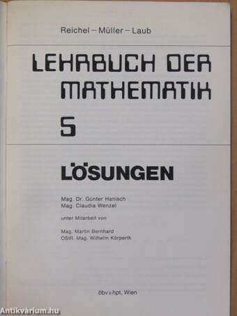 Lehrbuch der Mathematik 5. - Lösungen