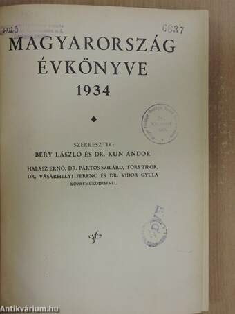 Magyarország évkönyve 1934