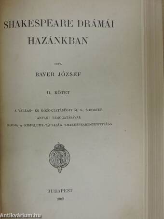 Shakespeare drámái hazánkban I-II.