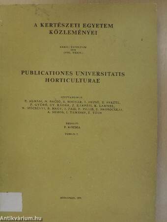 A Kertészeti Egyetem Közleményei 1970/2. (aláírt példány)