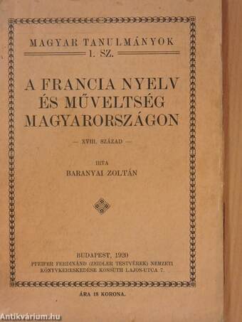 A francia nyelv és műveltség Magyarországon