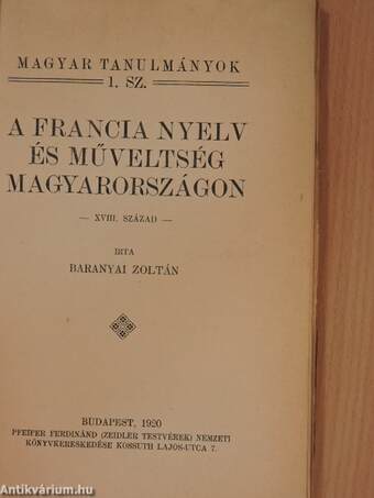 A francia nyelv és műveltség Magyarországon