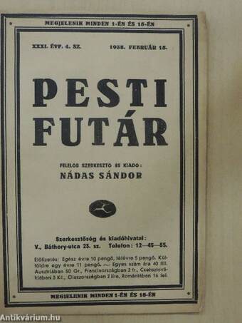 Pesti futár 1938. február 15.