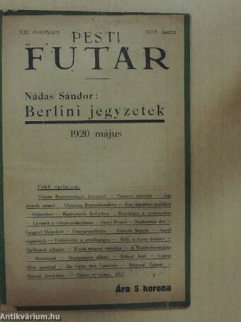 Pesti Futár 1920. május