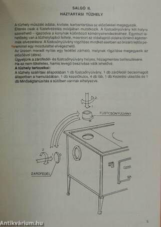 Salgó háztartási tűzhely szilárd tüzelőanyagra