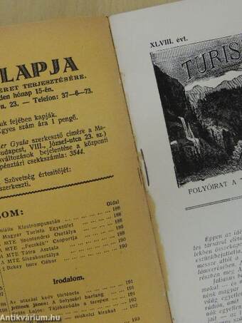 Turisták lapja 1936. (nem teljes évfolyam)