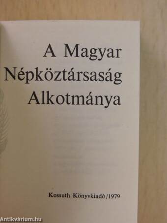 A Magyar Népköztársaság Alkotmánya (minikönyv)