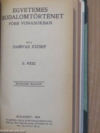 Egyetemes irodalomtörténet főbb vonásokban I-II. (töredék)