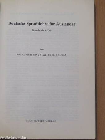 Deutsche Sprachlehre für Ausländer Grundstufe 1.