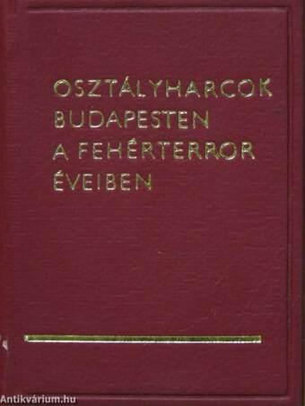 Osztályharcok Budapesten a fehérterror éveiben (minikönyv)