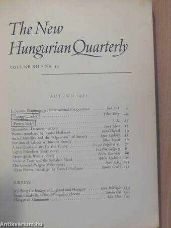 The New Hungarian Quarterly Autumn 1971.