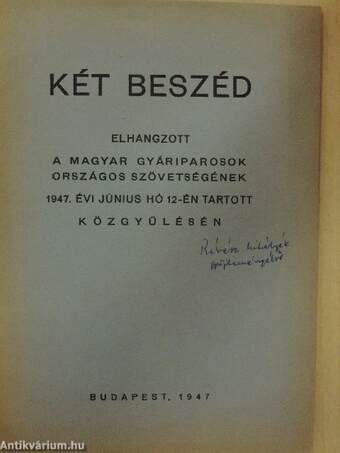 Két beszéd