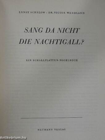 Sang da nicht die Nachtigall? - Lemezmelléklettel