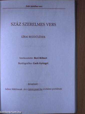 Száz szerelmes vers