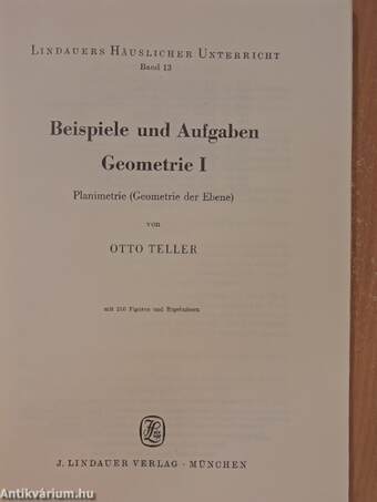 Beispiele und Aufgaben Geometrie I.