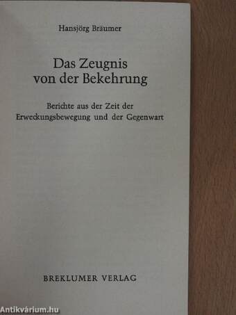 Das Zeugnis von der Bekehrung