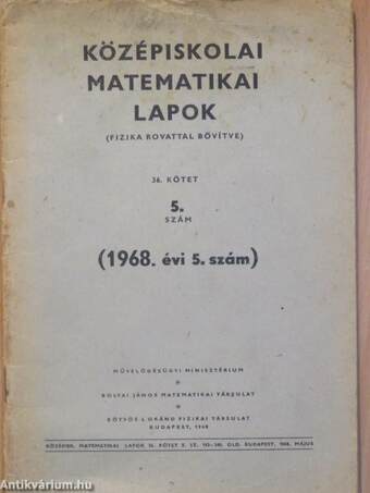 Középiskolai matematikai lapok 1968/5.