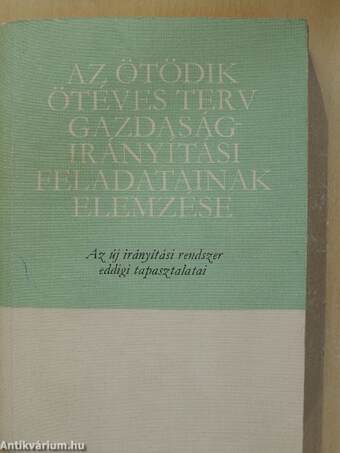 Az ötödik ötéves terv gazdaságirányítási feladatainak elemzése