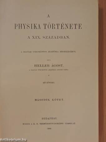 A physika története a XIX. században II. (töredék)