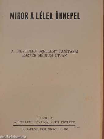 Mikor a lélek ünnepel